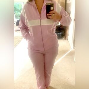 Pale pink vintage adidas jog suit size Large